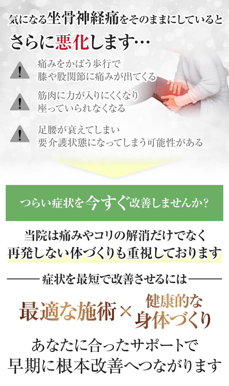 【そのままにしていると】坐骨神経痛